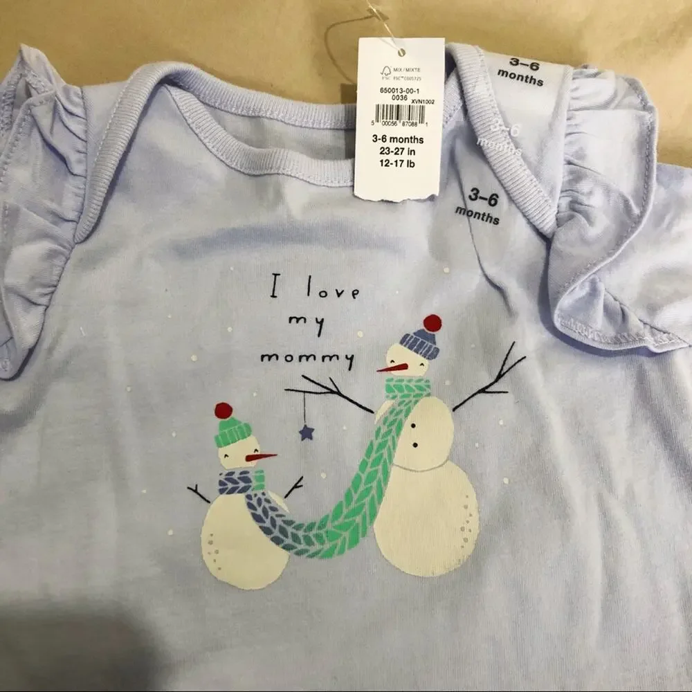 NWT Gap Light Blue “I love my mommy” Onesie 3-6 Months